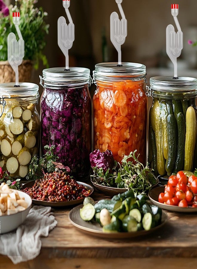 GODSDWARES قطع من صمامات تهوية للتخمير، طقم صنع النبيذ المنزلي، صمام تهوية لصنع النبيذ، طقم صنع النبيذ مع صمام تهوية على شكل حرف S، يناسب فتحات قوارير التخمير القياسية ومرطبانات ماسون - Image 4